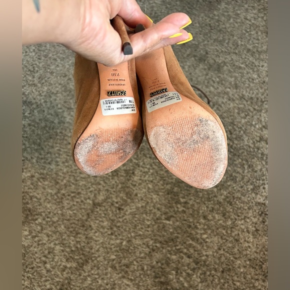 SCHUTZ • Suede Gladiator Heel Peep Toe Sandal • 7.5B • - Picture 9 of 9